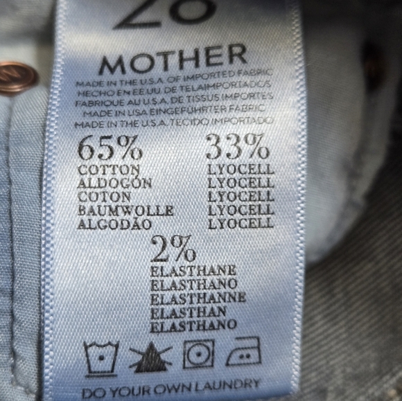 MOTHER " The Looker"  Blue Distressed Denim Jeans. Size 28 - Picture 9 of 15